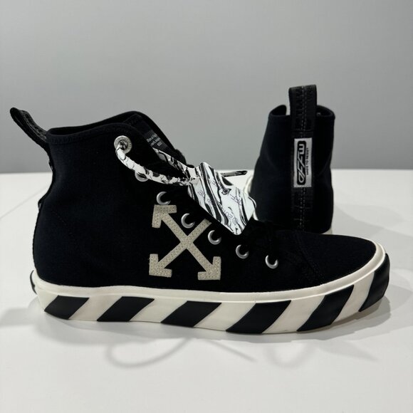 Off-White High-Top Vulcanised Sneakers, Size 44/ US 11 - Picture 4 of 17